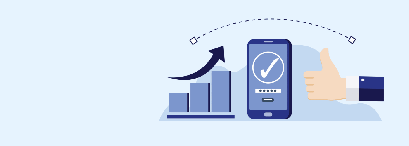 Graph, cellphone, and thumbs showing the ecommerce analytics metrics to optimize for