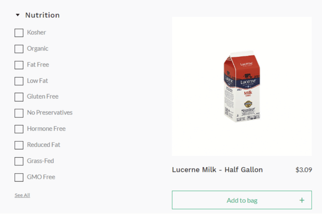 Reranking milk by facets on Krestor's product search and discovery platform