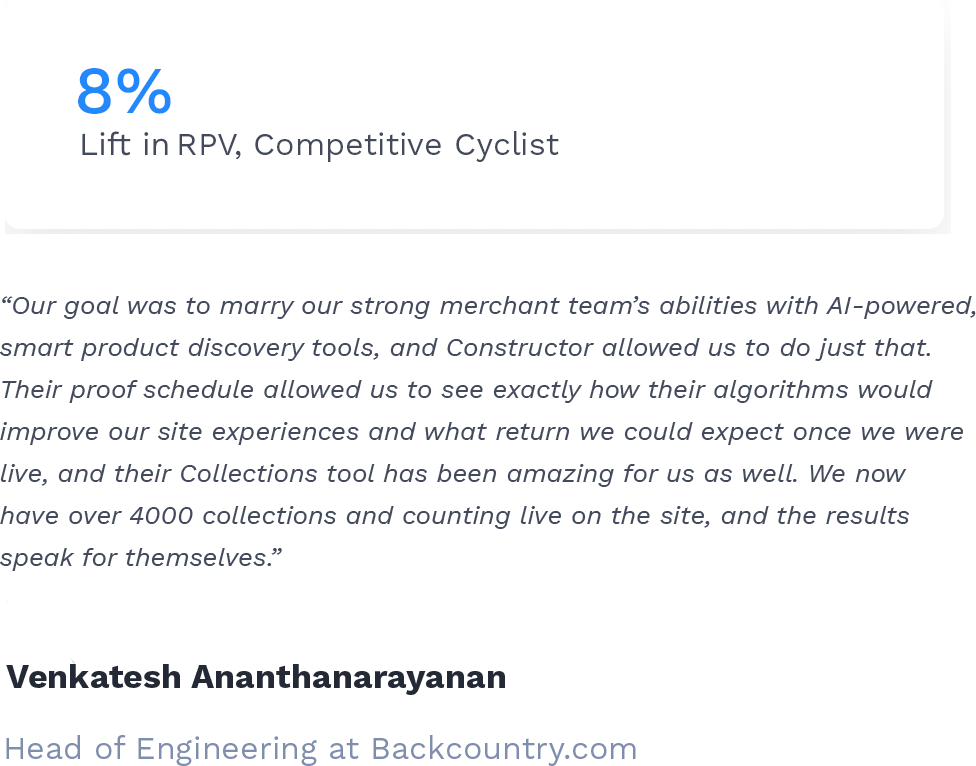 Backcountry Case Study 8% Lift in RPV