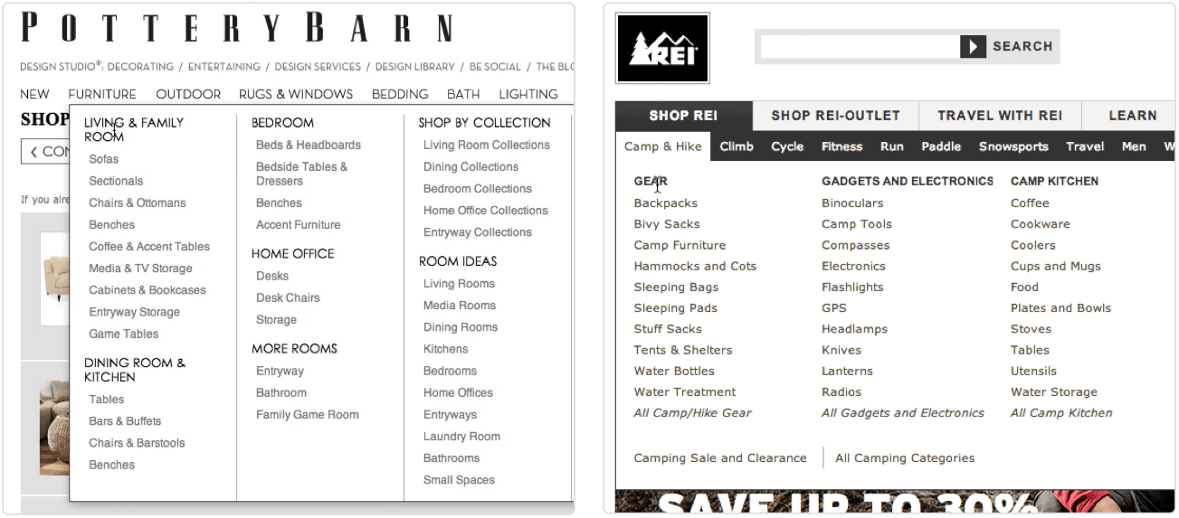 e-commerce merchandising navigation structure